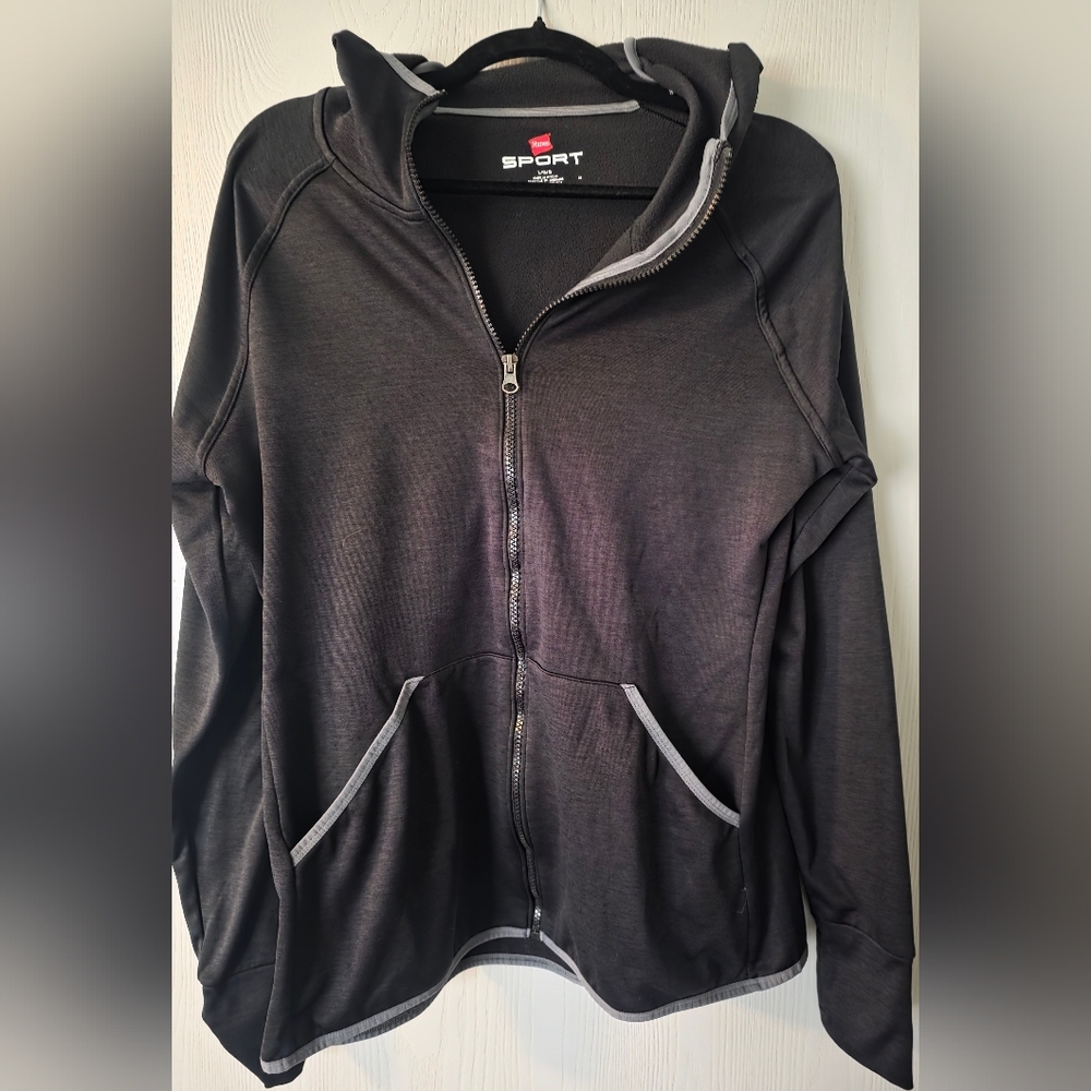 Hanes Black Zip-Up Jacket